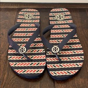 Tory Burch nautical flip flops